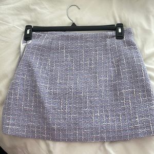 Zara Tweed Lavender Mini Skirt